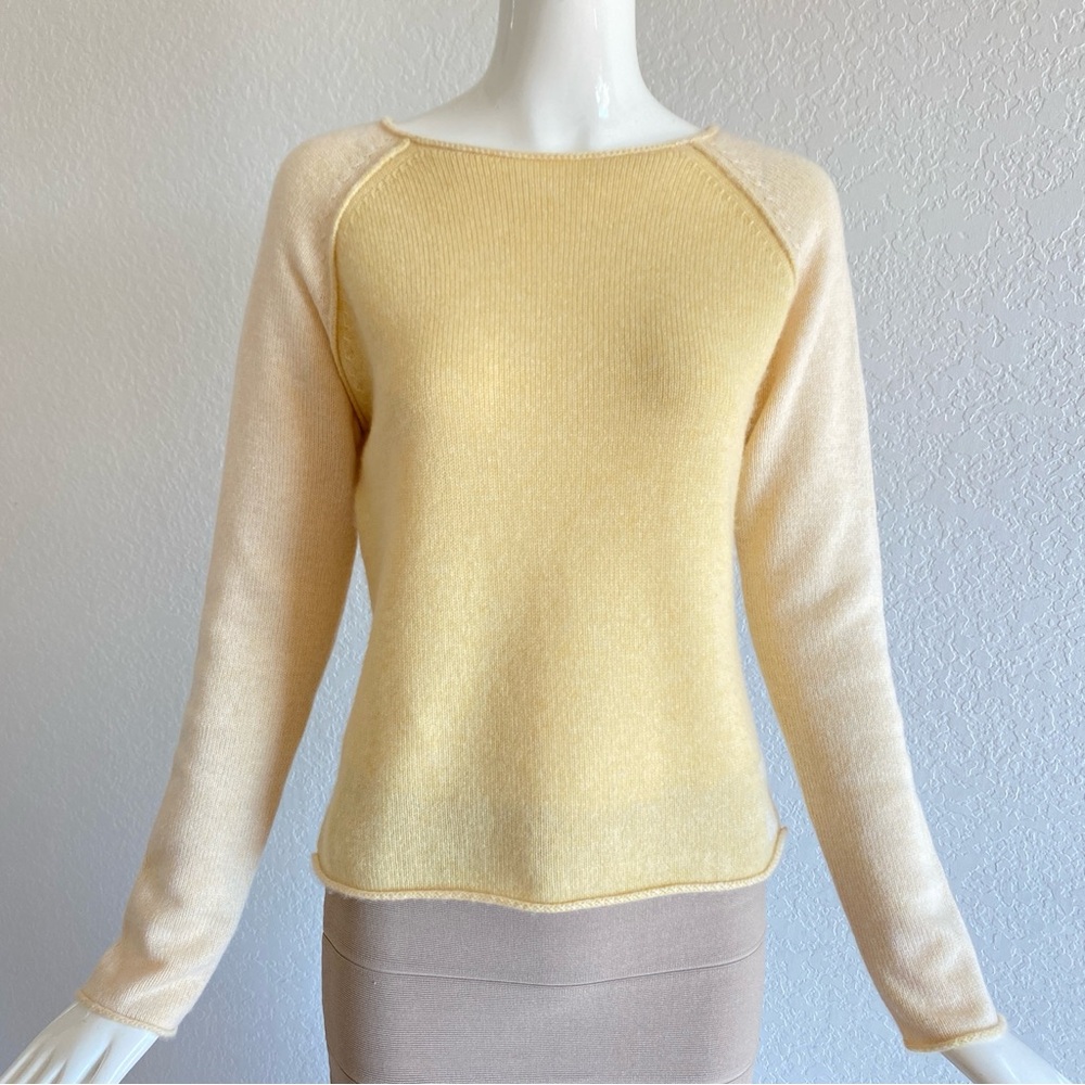 margaret o'leary Yellow Women's Crew Neck cashmere Sweater